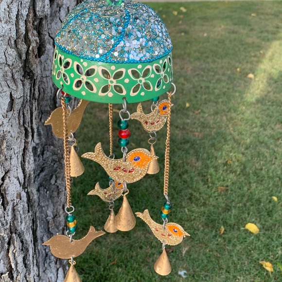Bohemian Gypsy Metal Bird Carrousel Wind Chime - Picture 3 of 8